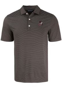 Cutter and Buck Arkansas Razorbacks Mens Black Vault Forge Eco Fine Line Short Sleeve Polo