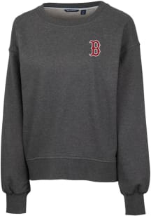 Cutter and Buck Boston Red Sox Womens Grey Saturday Crew Sweatshirt