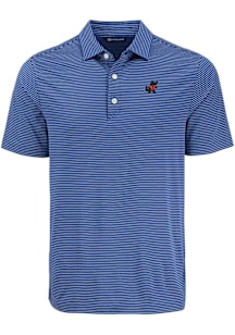 Cutter and Buck Florida Gators Mens Blue Vault Forge Eco Fine Line Short Sleeve Polo