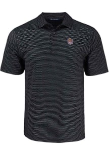 Cutter and Buck LSU Tigers Mens  Vault Pike Shadow Check Short Sleeve Polo