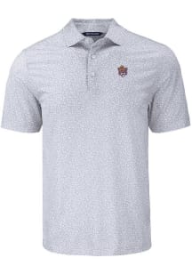 Cutter and Buck LSU Tigers Mens Grey Vault Pike Flora Short Sleeve Polo