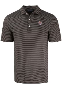 Cutter and Buck LSU Tigers Mens Black Vault Forge Eco Fine Line Short Sleeve Polo