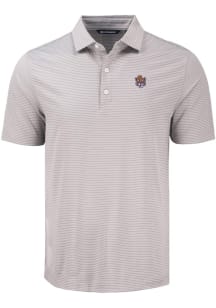 Cutter and Buck LSU Tigers Mens Grey Vault Forge Eco Fine Line Short Sleeve Polo