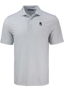 Mens Michigan State Spartans Grey Cutter and Buck Vault Pike Diamond Dot Short Sleeve Polo Shirt