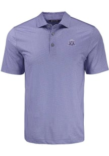 Mens Northwestern Wildcats Pink Cutter and Buck Vault Pike Shadow Check Short Sleeve Polo Shirt