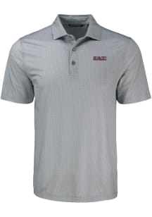 Cutter and Buck Texas Tech Red Raiders Mens Grey Vault Pike Shadow Check Short Sleeve Polo