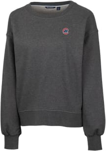 Cutter and Buck Chicago Cubs Womens Grey Saturday Crew Sweatshirt