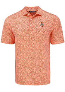Cutter and Buck Oklahoma State Cowboys Mens Orange Wrestling Pete Pike Flora Short Sleeve Polo
