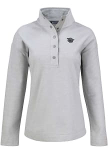 Womens Cincinnati Bearcats Grey Cutter and Buck Vault Hunts Point Qtr Zip
