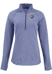 Womens Illinois Fighting Illini Blue Cutter and Buck Vault Pehastin Qtr Zip