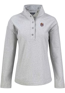 Cutter and Buck LSU Tigers Womens Grey Vault Hunts Point Qtr Zip