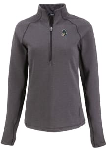 Womens Michigan State Spartans Black Cutter and Buck Vault Pehastin Qtr Zip