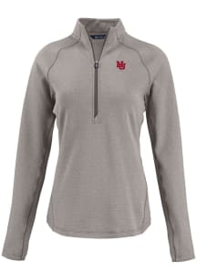 Womens Nebraska Cornhuskers Grey Cutter and Buck Vault Pehastin Qtr Zip