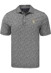 Cutter and Buck Texas Rangers Black City Connect Pike Flora Big and Tall Polo