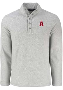 Cutter and Buck Los Angeles Angels Mens Grey City Connect Hunts Point Long Sleeve Qtr Zip Pullover