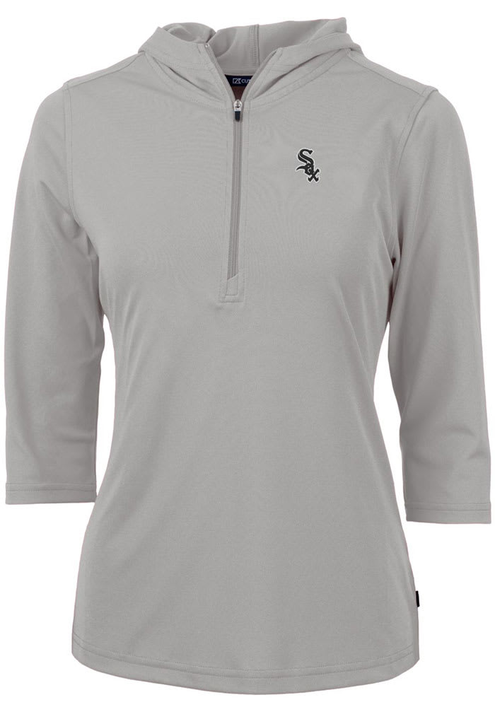 Cutter and Buck Chicago White Sox Womens Grey Virtue Eco Pique Hooded Sweatshirt