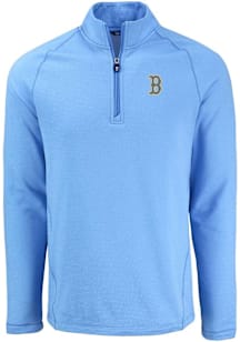 Cutter and Buck Boston Red Sox Mens Blue City Connect Pehastin Long Sleeve Qtr Zip Pullover