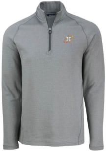 Cutter and Buck Houston Astros Mens Grey City Connect Pehastin Long Sleeve Qtr Zip Pullover