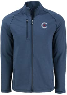 Cutter and Buck Chicago Cubs Mens Navy Blue City Connect Pehastin Light Weight Jacket