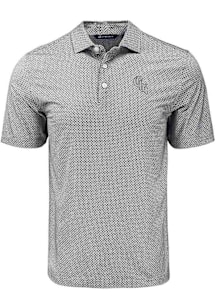 Cutter and Buck Chicago White Sox Mens Black City Connect Pike Diamond Dot Short Sleeve Polo