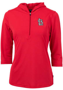 Cutter and Buck St Louis Cardinals Womens Red Virtue Eco Pique Hooded Sweatshirt