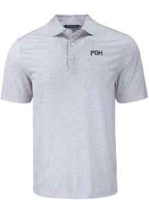 Cutter and Buck Pittsburgh Pirates Mens Grey City Connect Pike Flora Short Sleeve Polo