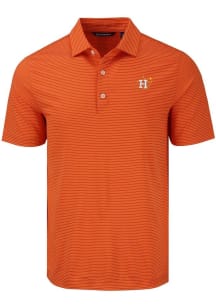 Cutter and Buck Houston Astros Mens Orange City Connect Forge Eco Fine Line Short Sleeve Polo