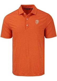 Cutter and Buck San Francisco Giants Mens Orange City Connect Forge Eco Fine Line Short Sleeve Pol..