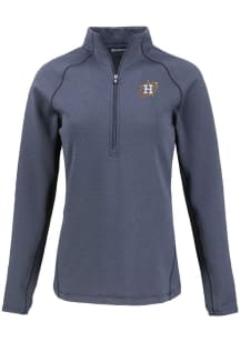 Cutter and Buck Houston Astros Womens Navy Blue City Connect Pehastin Qtr Zip