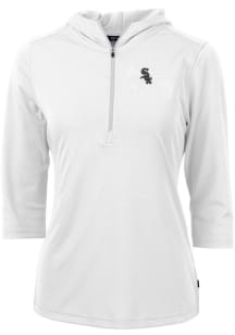 Cutter and Buck Chicago White Sox Womens White Virtue Eco Pique Hooded Sweatshirt