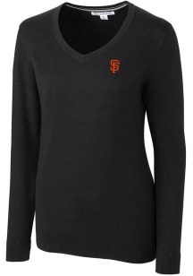 Cutter and Buck San Francisco Giants Womens Black Lakemont Long Sleeve Sweater