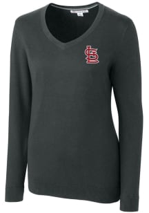 Cutter and Buck St Louis Cardinals Womens Grey Lakemont Long Sleeve Sweater