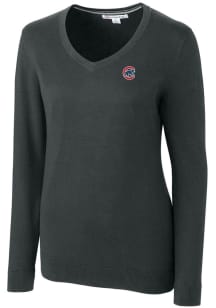 Cutter and Buck Chicago Cubs Womens Grey Lakemont Long Sleeve Sweater