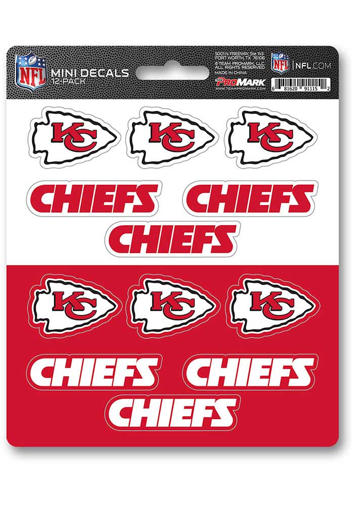 Kansas City Chiefs Vinyl Sticker Decals for Car Bumper Window MacBook pro Laptop iPad iPhone 6 x 3.8, Real Red 