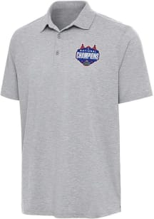 Antigua Florida Gators Mens Grey 2025 Mens Basketball National Champions Par 3 Short Sleeve Polo