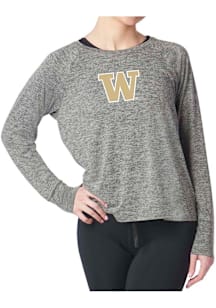 Womens Grey Washington Huskies Kadi Raglan LS Tee