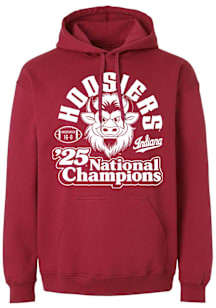 Summit Sportswear Indiana Hoosiers Mens Red 2025 CFP National Champions Vintage Bull Long Sleeve H..