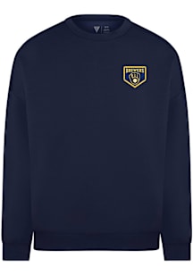 Levelwear Milwaukee Brewers Mens Navy Blue Luxe Signature Crew Paragon TC Long Sleeve Fashion Swea..