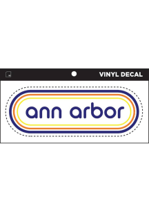 Ann Arbor Retro Text Oval Outline Stickers - Navy Blue