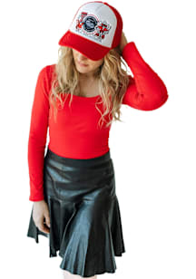 Gameday Social Texas Tech Red Raiders White Layered Patch Trucker Womens Adjustable Hat