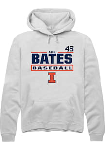 Zach Bates Illinois Fighting Illini Mens White NIL Stacked Box Player Hood