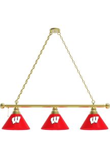Gold Wisconsin Badgers 3 Shade Billiard Lamp