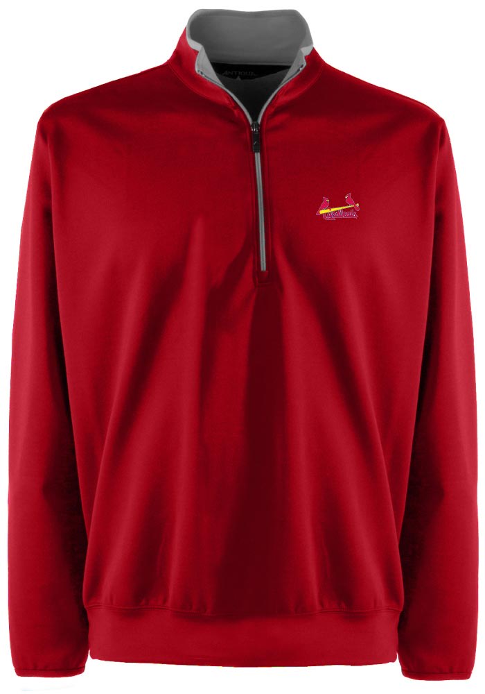 Antigua St Louis Cardinals Mens Grey Chalet Long Sleeve 1/4 Zip