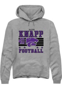 Dalton Knapp Rally Mens Grey K-State Wildcats NIL Striped Player Hood