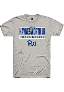Mark  Jr Haynesworth Pitt Panthers Ash NIL Stacked Box Short Sleeve Player T Shirt