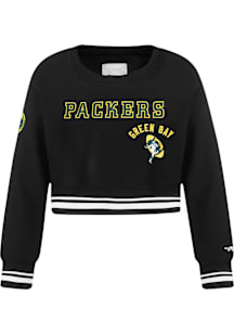 Pro Standard Green Bay Packers Girls Black Retro Classics Long Sleeve Sweatshirt