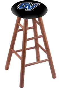 Grand Valley State Lakers Round Cushion Oak Pub Stool - Brown