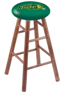 North Dakota State Bison Green Round Cushion Maple Pub Stool - Brown