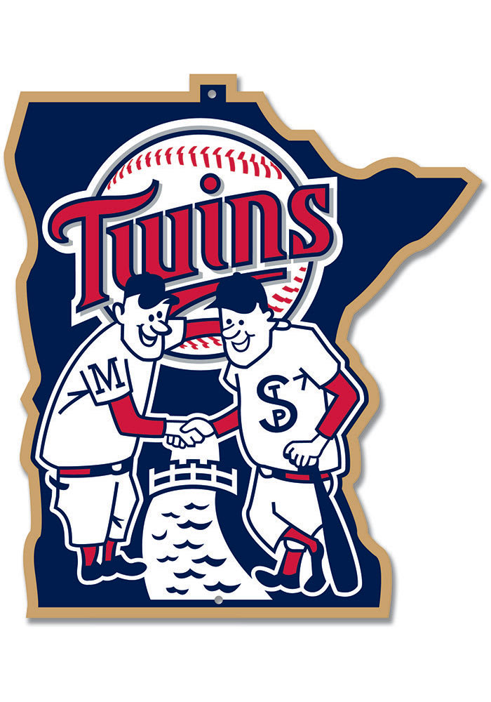 Fan Creations Minnesota Twins Logo Distressed State Sign