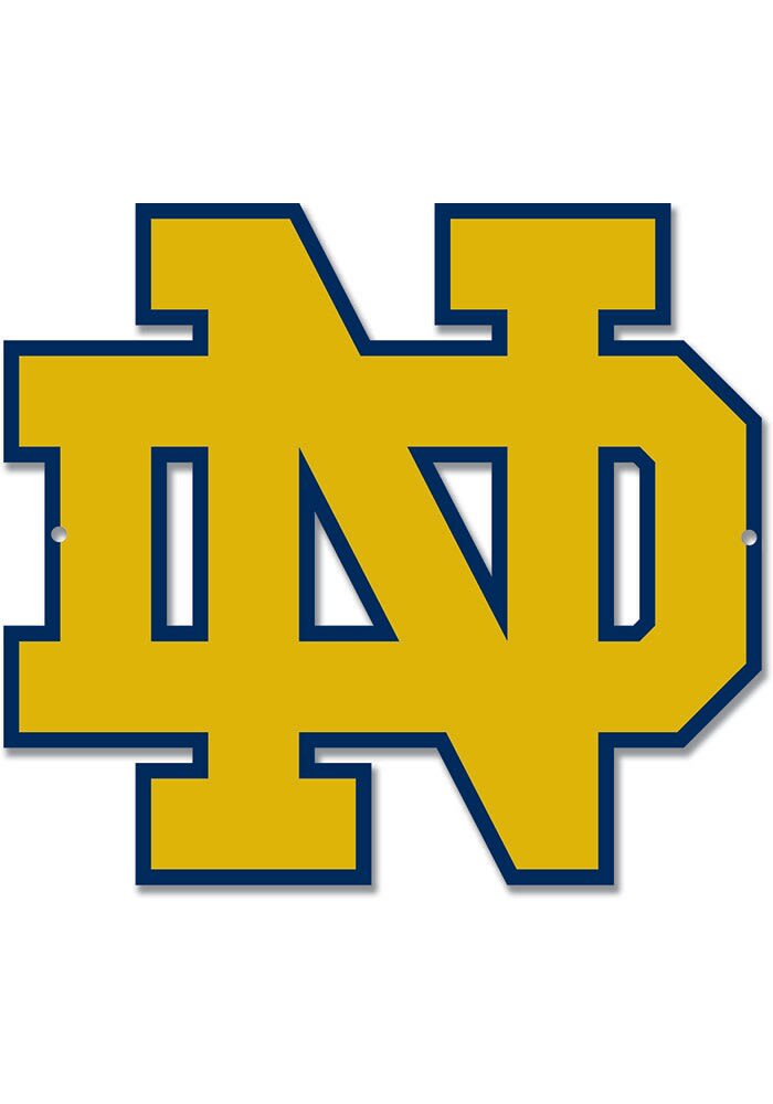 Notre Dame Fighting Irish 12 Steel Logo Sign YELLOW